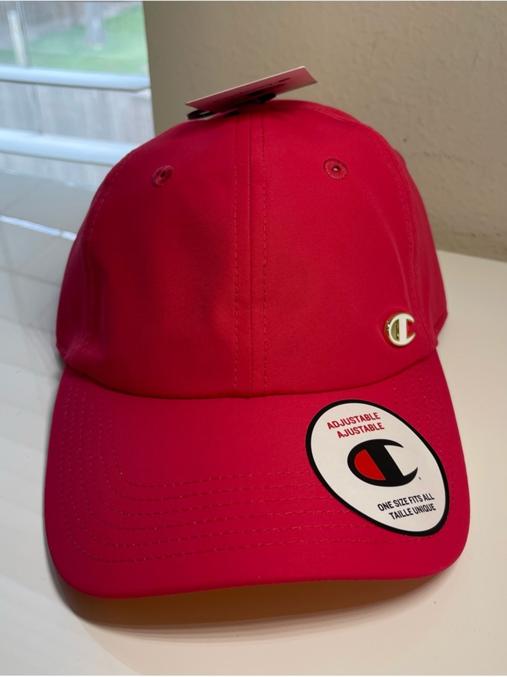 Champion Dark Pink Woman Baseball Cap with Logo Emblem